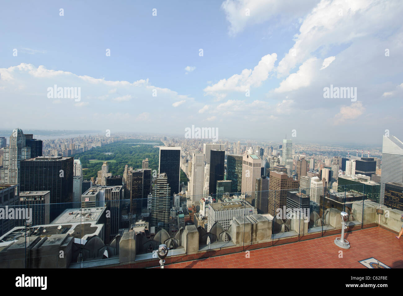 Oben an der Rock Observation Deck, Rockefeller Building, New York City, Manhattan, USA. Stockfoto