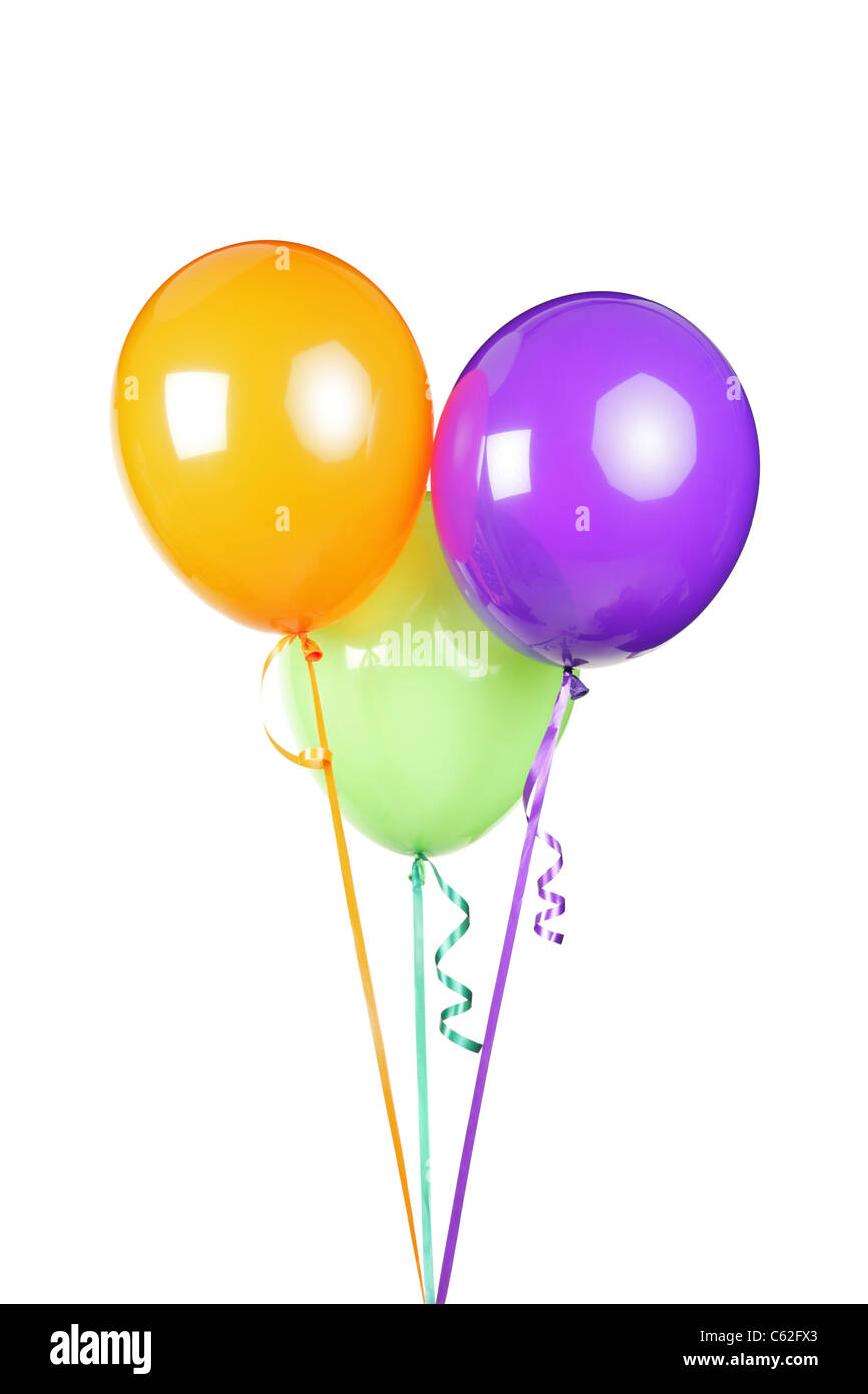 Eine Studioaufnahme von drei Ballons Stockfoto