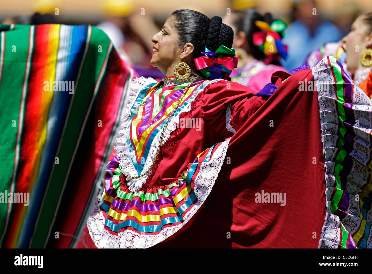 Farbenfrohe Tänzer mexikanische Hispanic Stockfoto