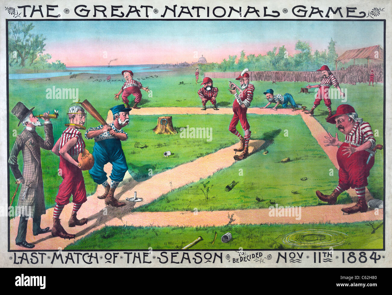Das große Nationalspiel. Letztes Spiel der Saison, 11. November 1884 entschieden werden Stockfoto
