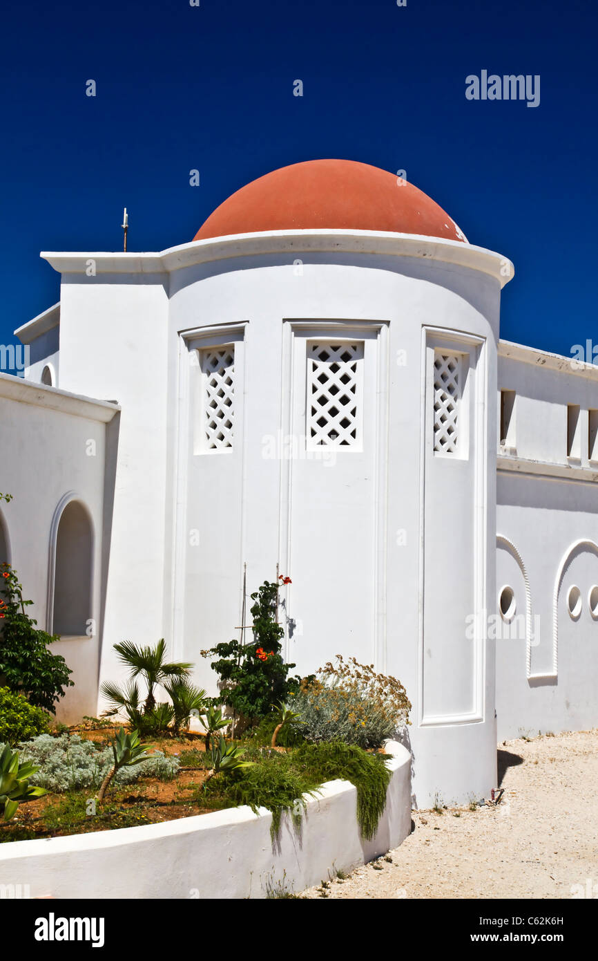 Schöne alte und weißen Gebäude in Rhodos Stockfoto