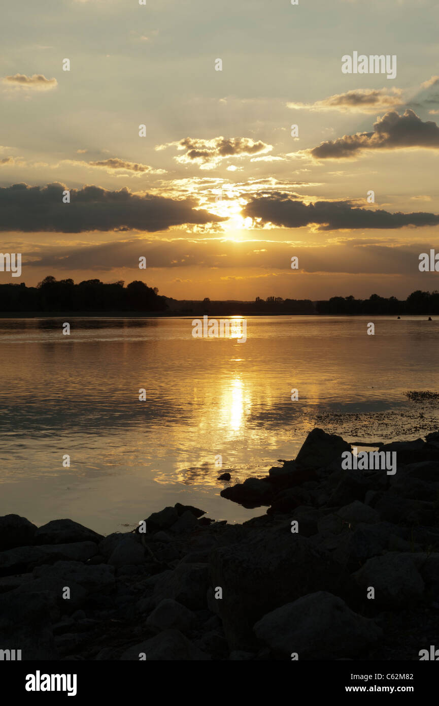 Loire-Tal-Sonnenuntergang Stockfoto