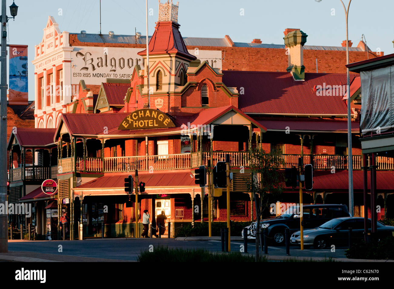 Das historische Exchange Hotel in den Goldminen Stadt Kalgoorlie in Western Australia Stockfoto
