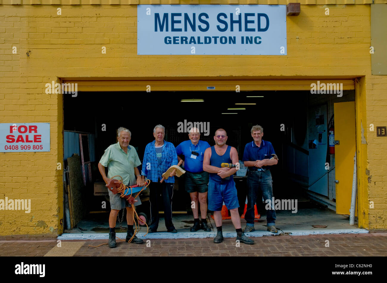 Mitglieder der Mens Halle Arbeitsgruppe Geraldton Western Australia Stockfoto