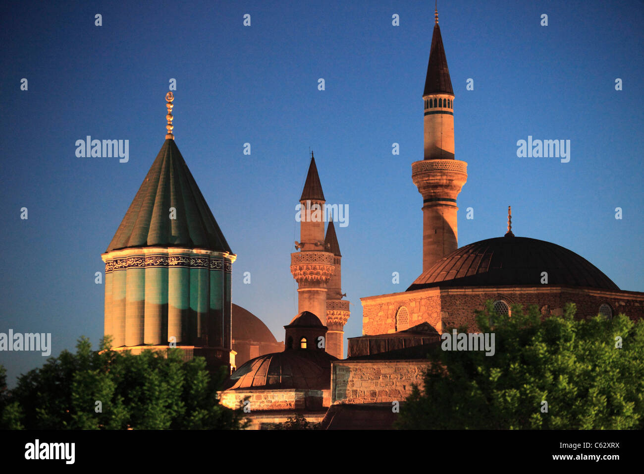 Türkei, Konya, Mevlana Museum, Celaleddin, Rumi, Sufi, mystische, Grab, Stockfoto