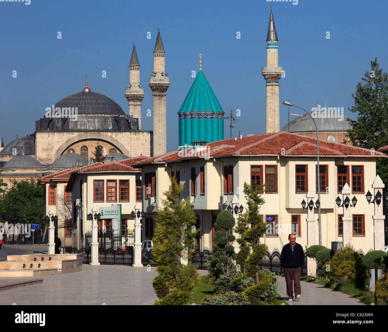 Türkei, Konya, Mevlana Museum, Celaleddin, Rumi, Sufi, mystische, Grab, Stockfoto