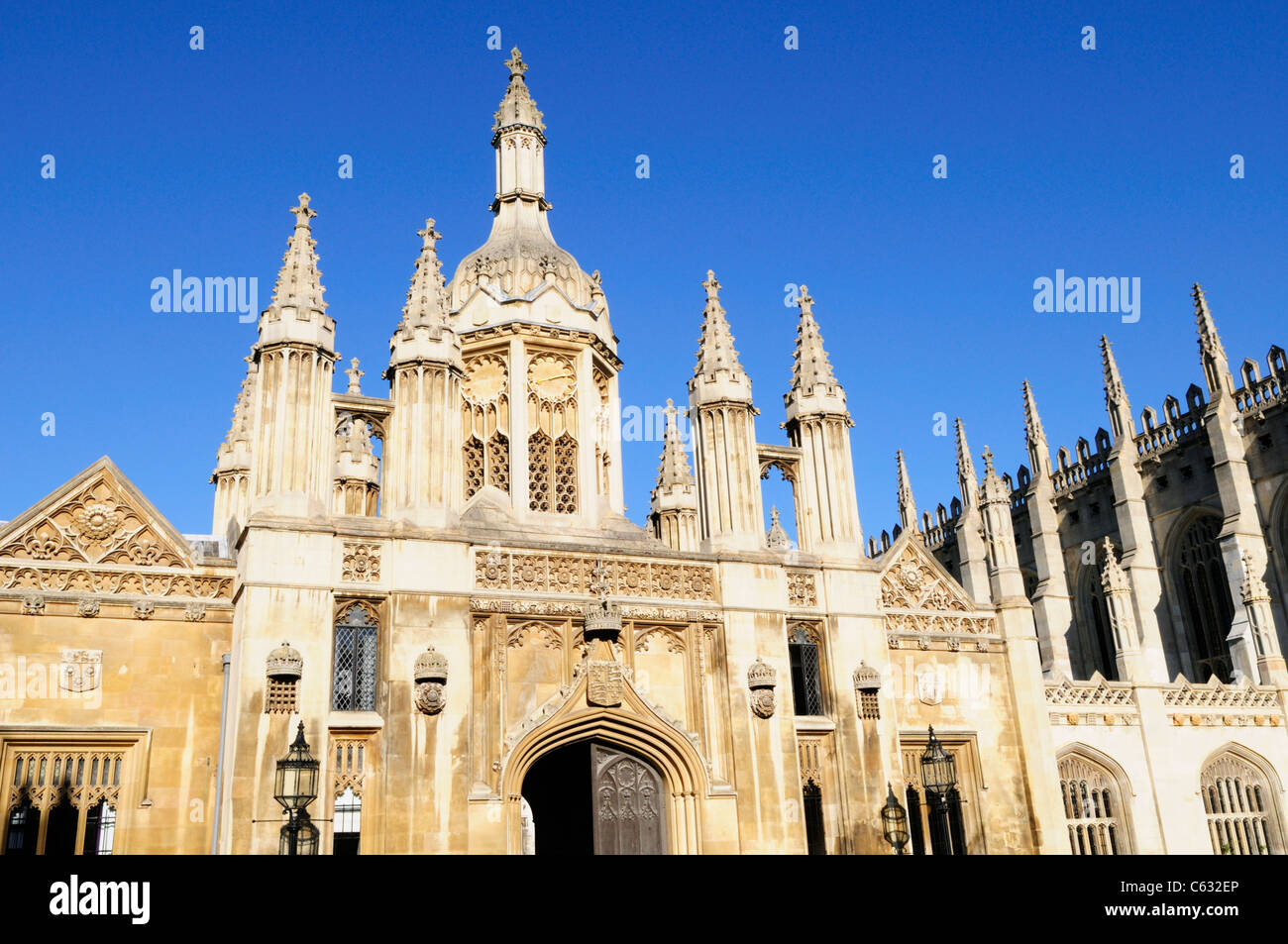 Kings College Torhaus, Parade des Königs, Cambridge, England, Vereinigtes Königreich Stockfoto