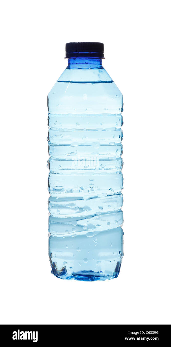 Wasserflaschen isoliert auf weiss Stockfoto