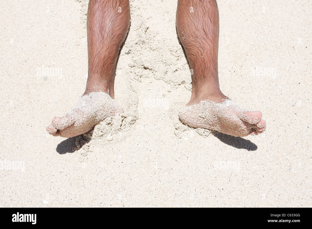 Sandy-Füße Stockfoto