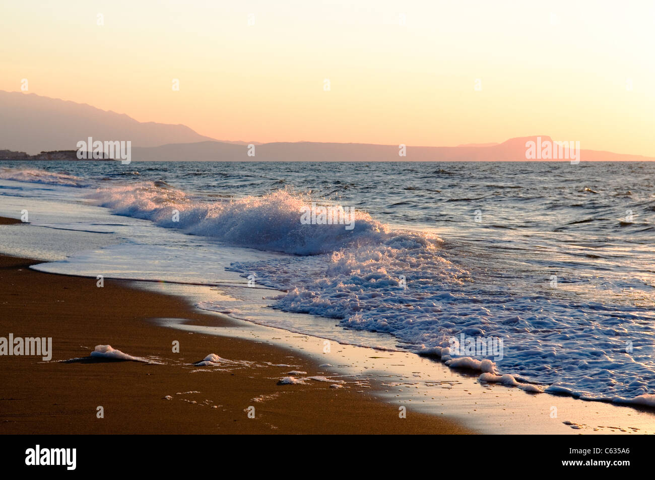 Sonnenuntergang in Rethymnon Kreta Stockfoto