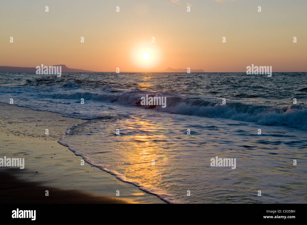 Sonnenuntergang in Rethymnon Kreta Stockfoto