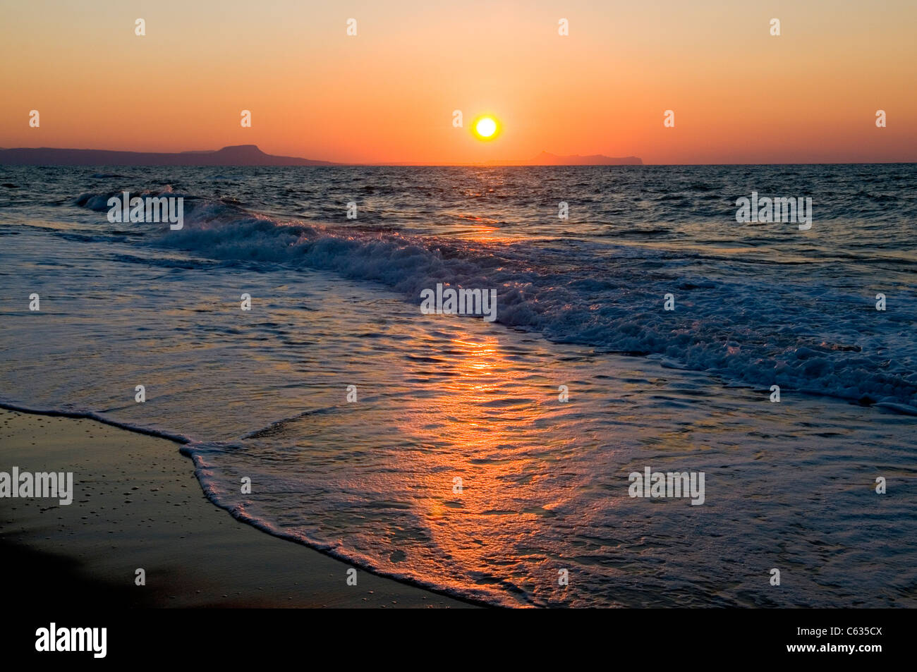 Sonnenuntergang in Rethymnon Kreta Stockfoto