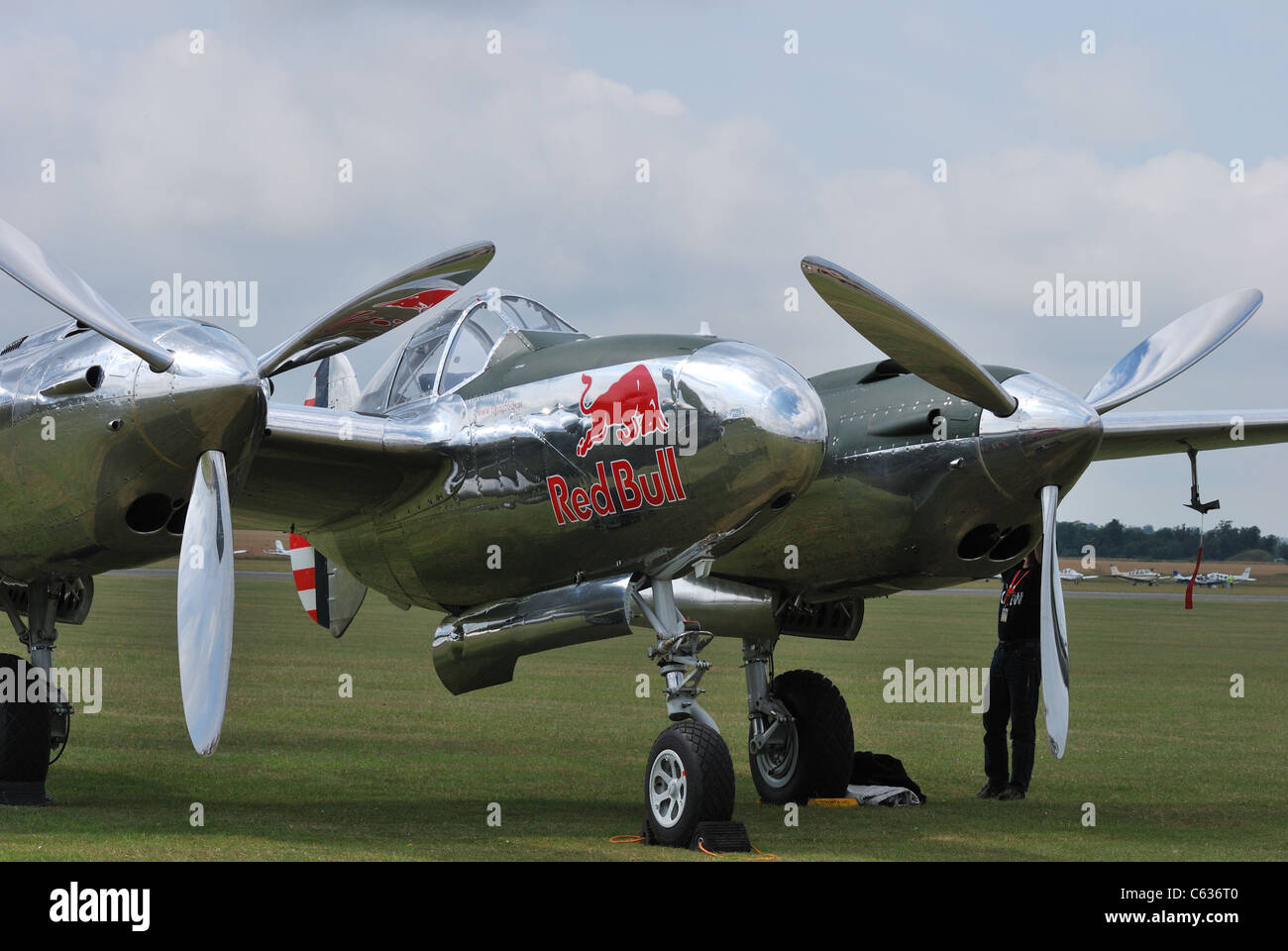 RedBull Silber Flugzeug Stockfoto