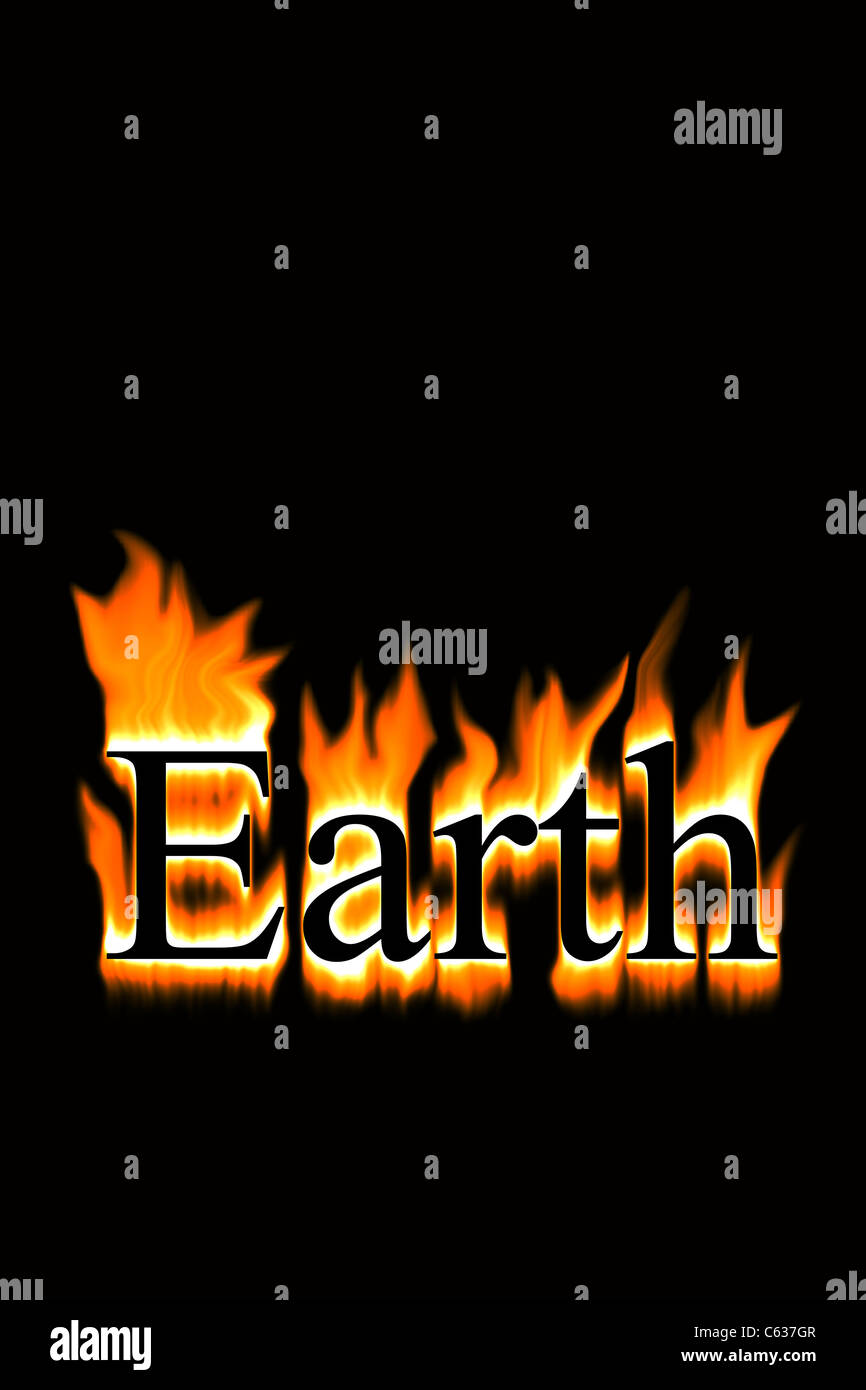Erde in Flammen - die Appocalypse Stockfoto