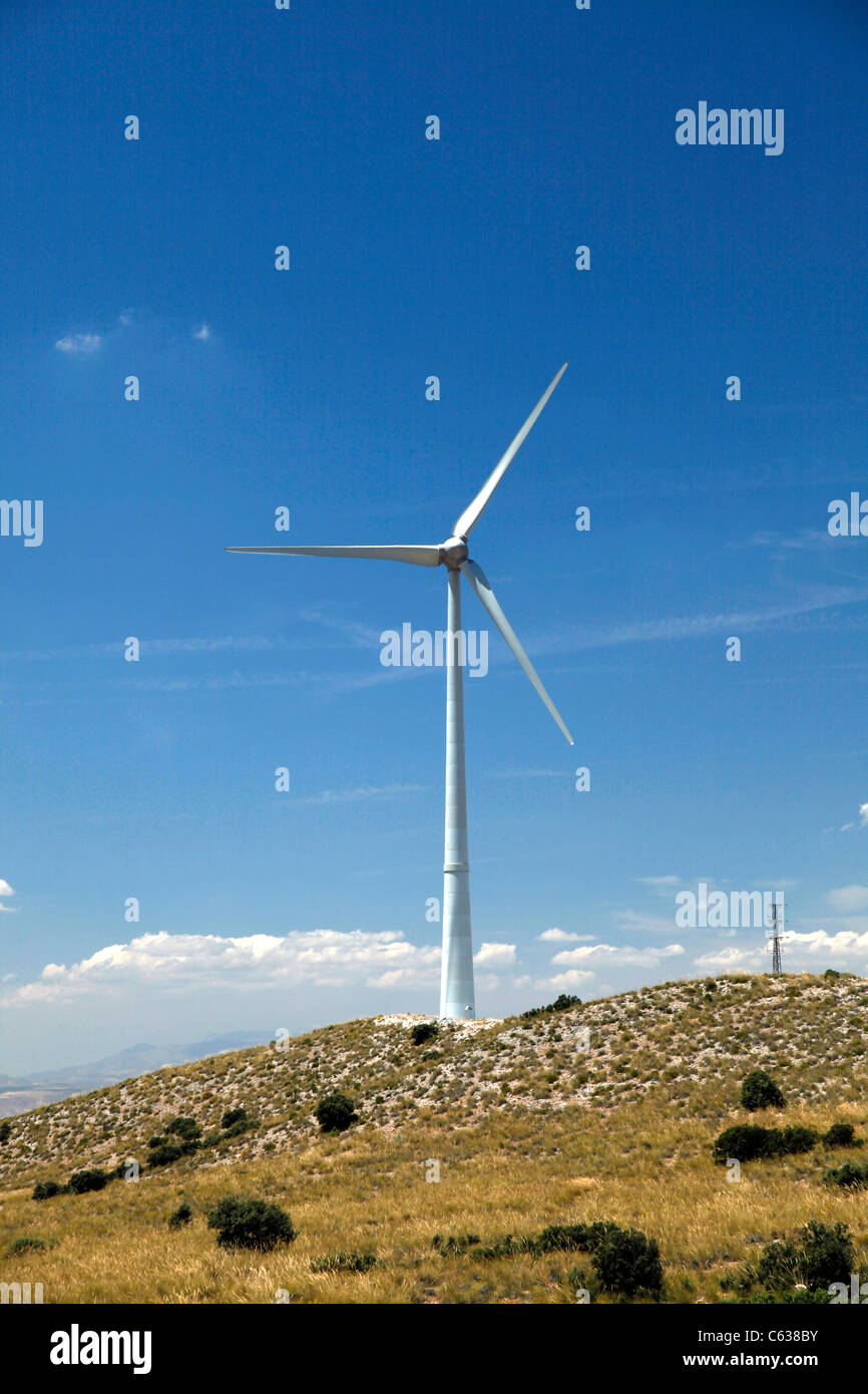 Turbinen angetrieben durch Wind Strom erzeugen., Stockfoto