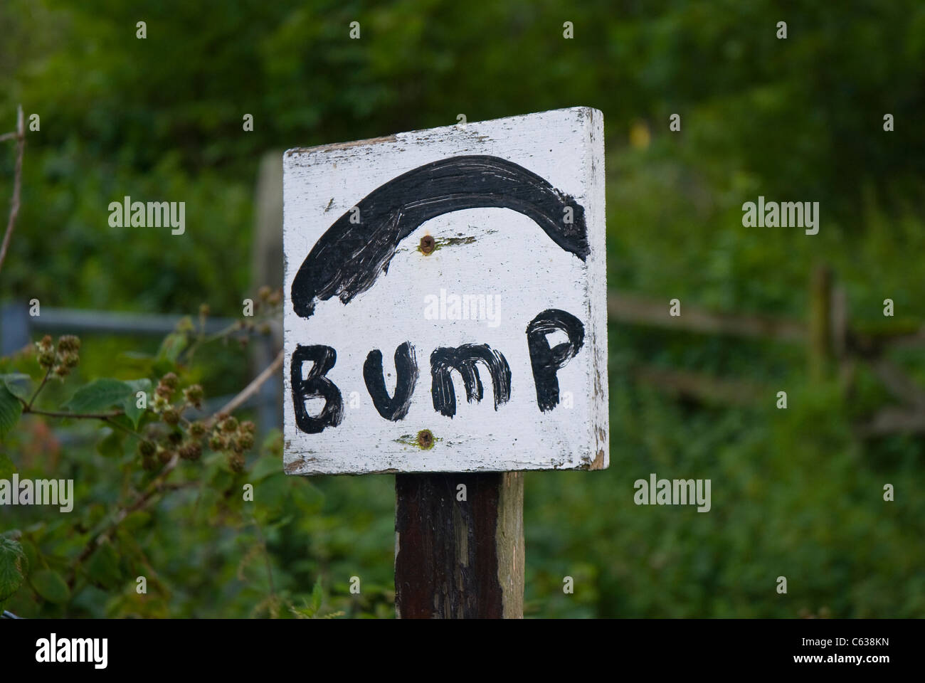 Ungewöhnliche Straßenschild in Cumbria, Lake District Stockfoto