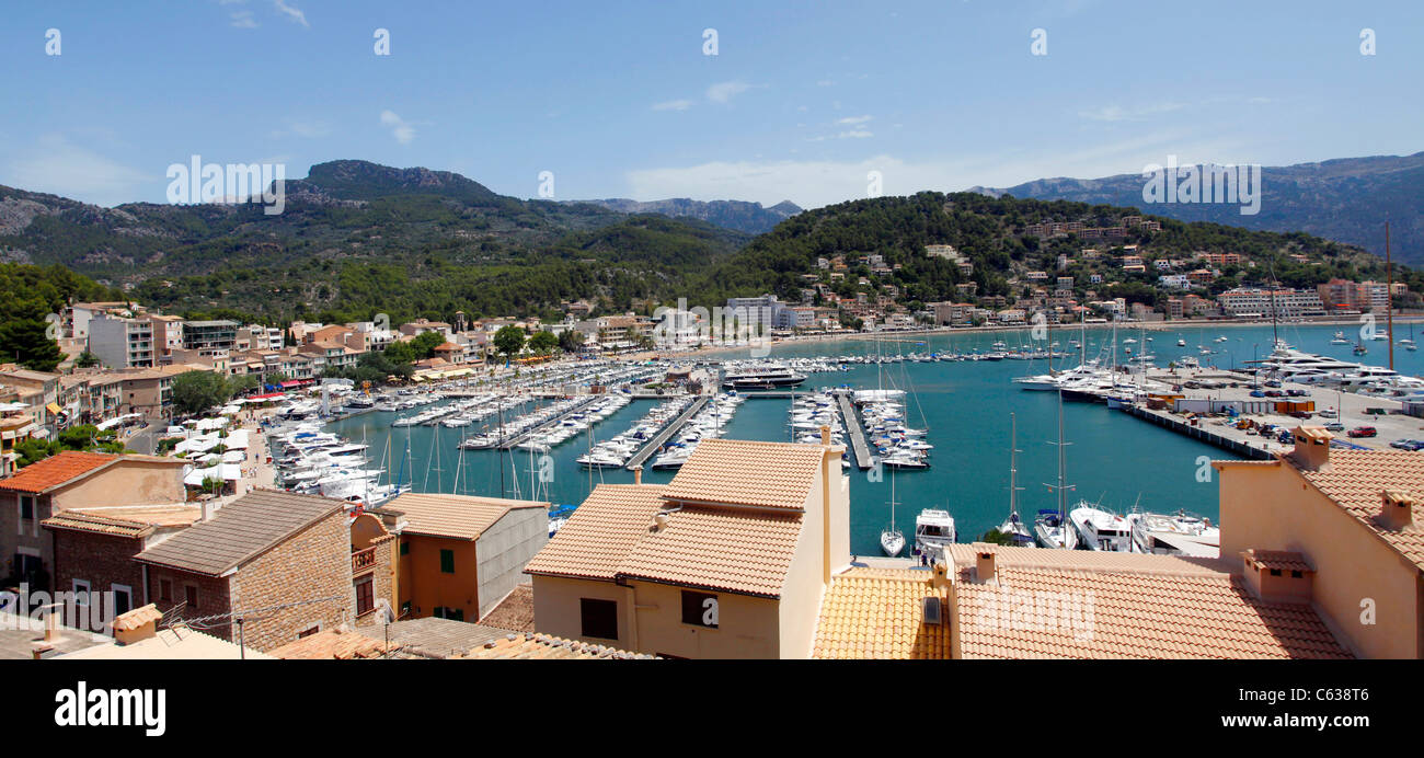 Bucht von Puerto Soller, Mallorca Stockfoto