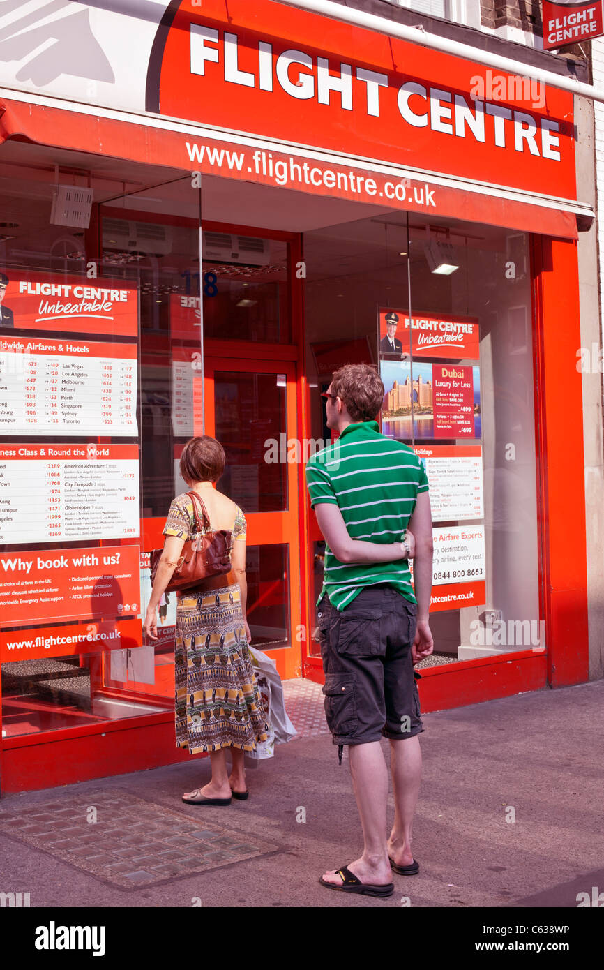 Flight Center, Schnäppchenjäger, Baker Street, Marylebone, London, UK, Europa Stockfoto