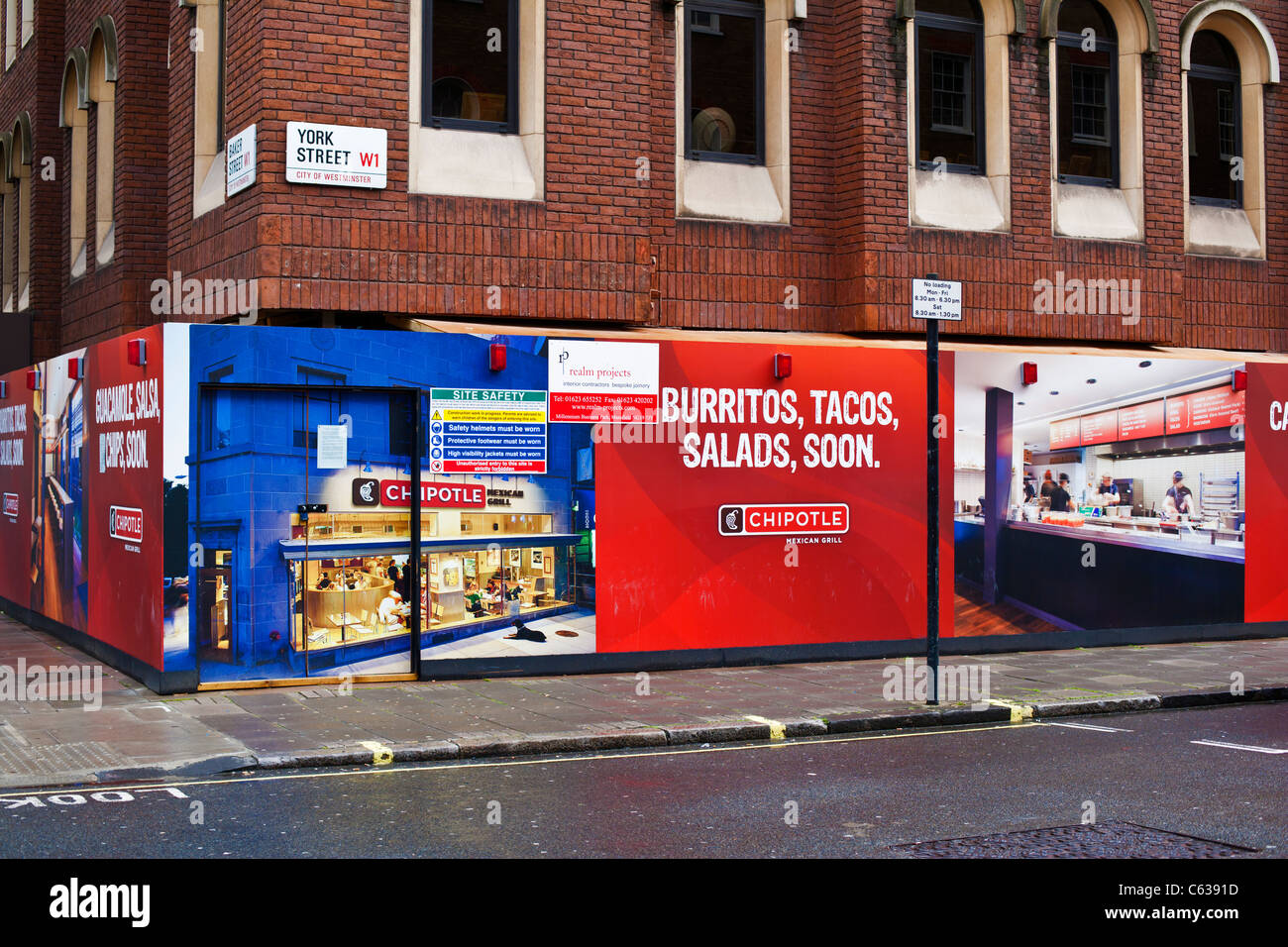 New Mexican Restaurant in Kürze, 101-103 Baker Street und York Street Junction Marylebone, London, UK, Europa Stockfoto