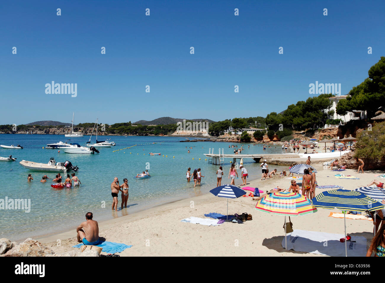 Strand von Puerto Portals, Mallorca, Spanien Stockfoto
