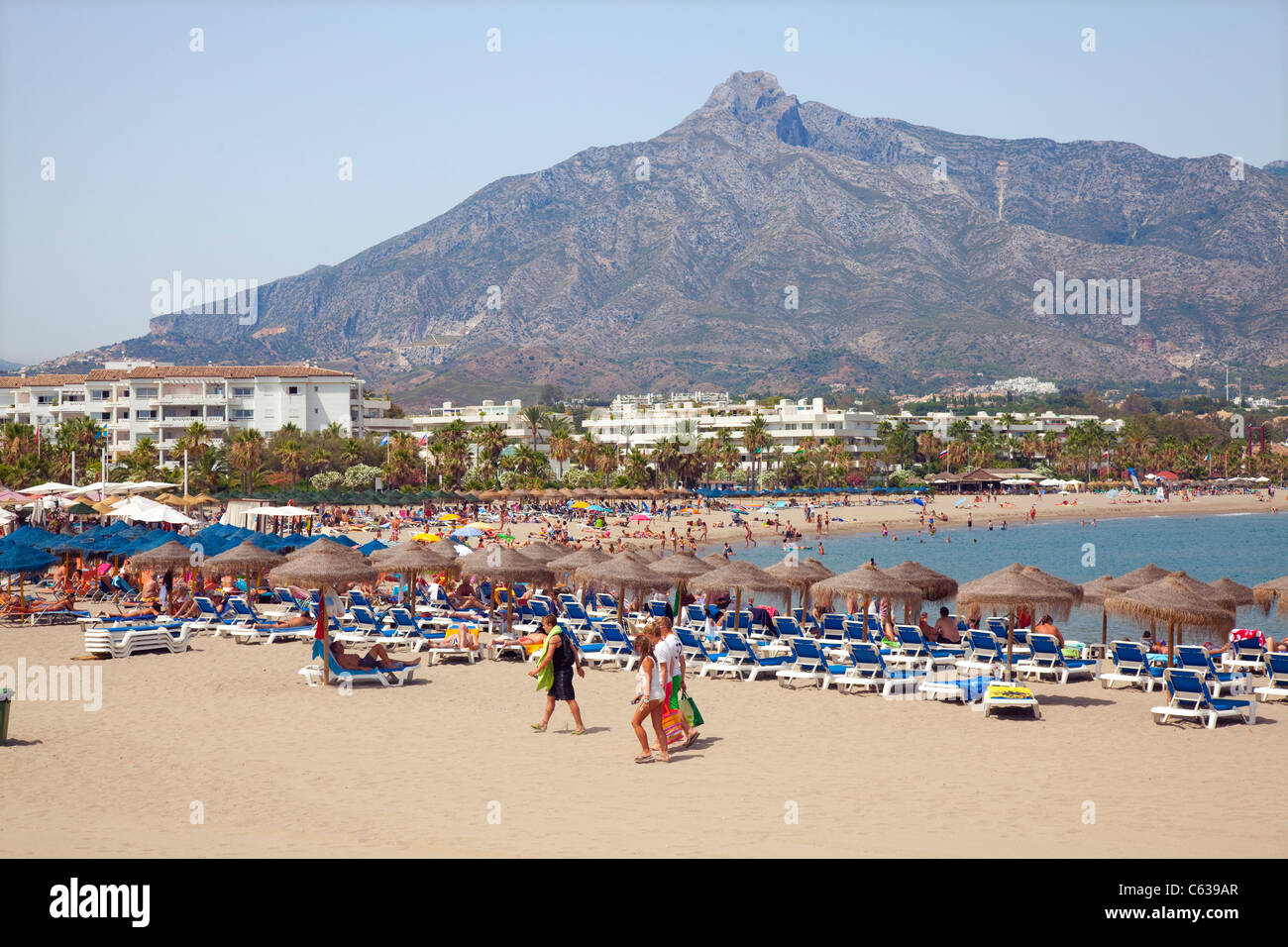 Puerto Banus Buddha Strand von Marbella in Spanien Stockfoto