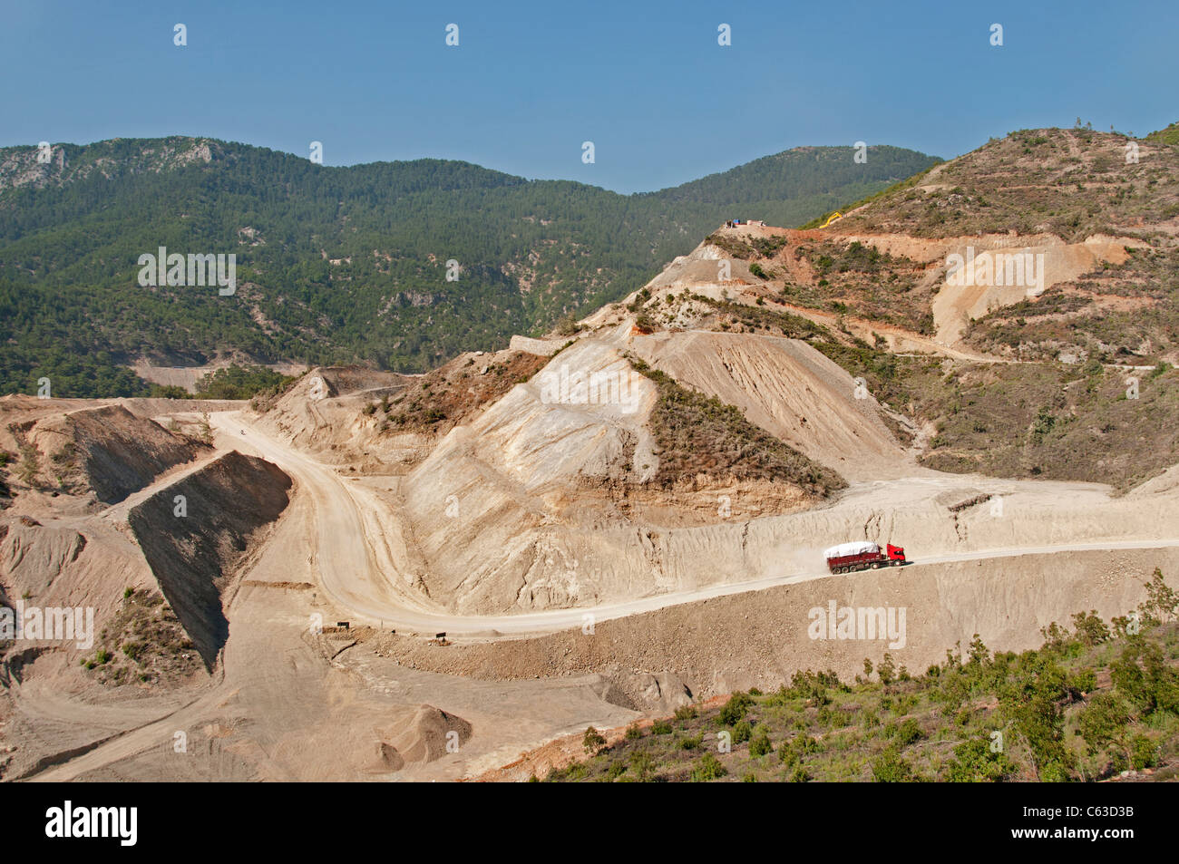 Süd Türkei türkische Bau neuer Straßen Arbeit Straßenarbeiten Stockfoto