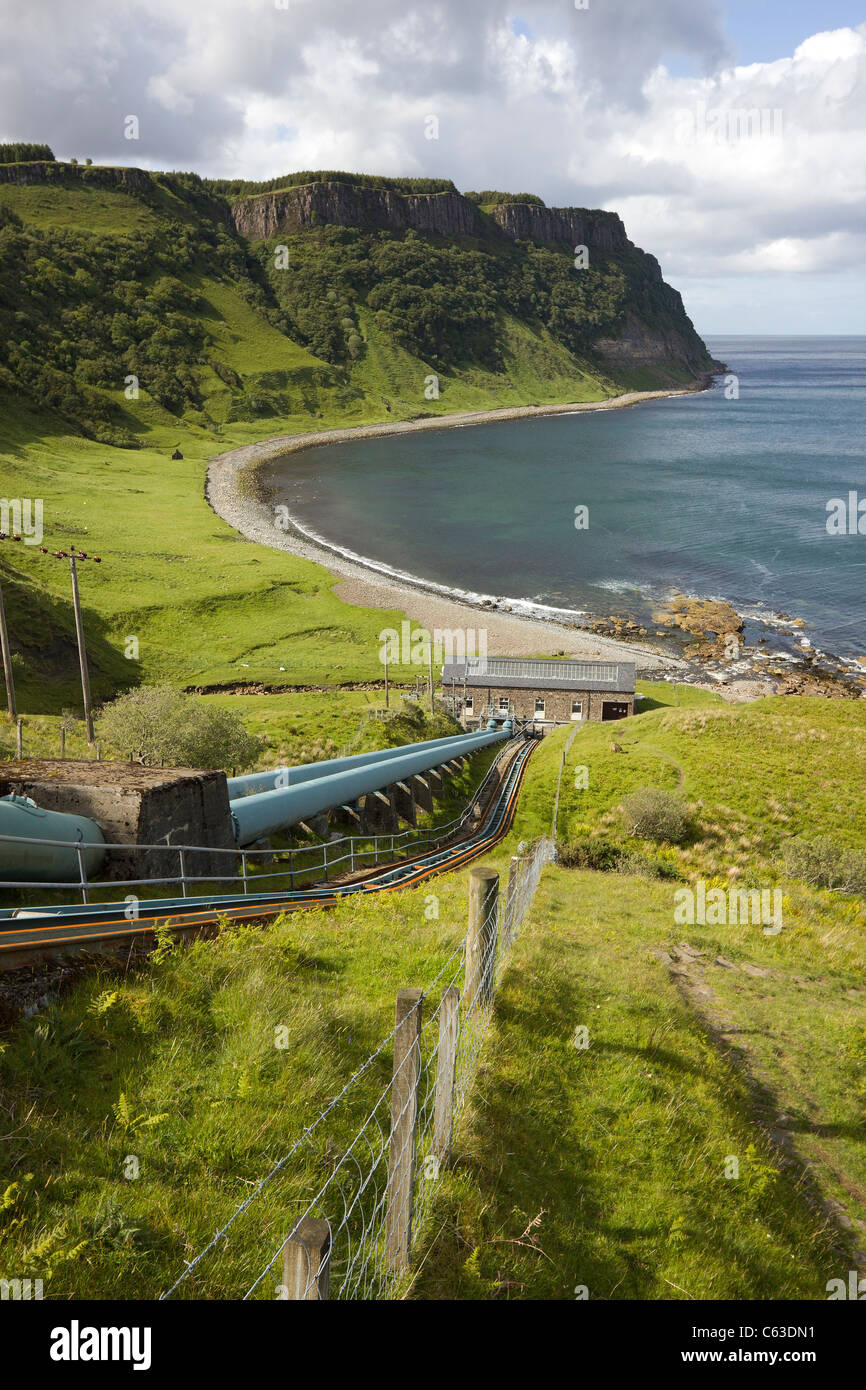 Scottish Hydro-Electric-Kraftwerk in Bearreraig Bay, Isle Of Skye, Schottland, Großbritannien Stockfoto