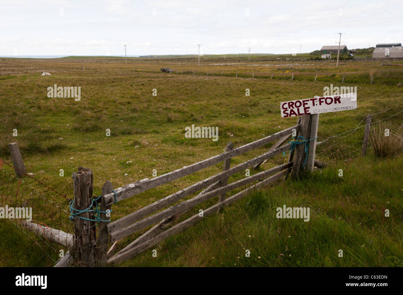 Ein Croft zum Verkauf Grundstücke zum Verkauf auf der Isle of Lewis auf den äußeren Hebriden anmelden Stockfoto