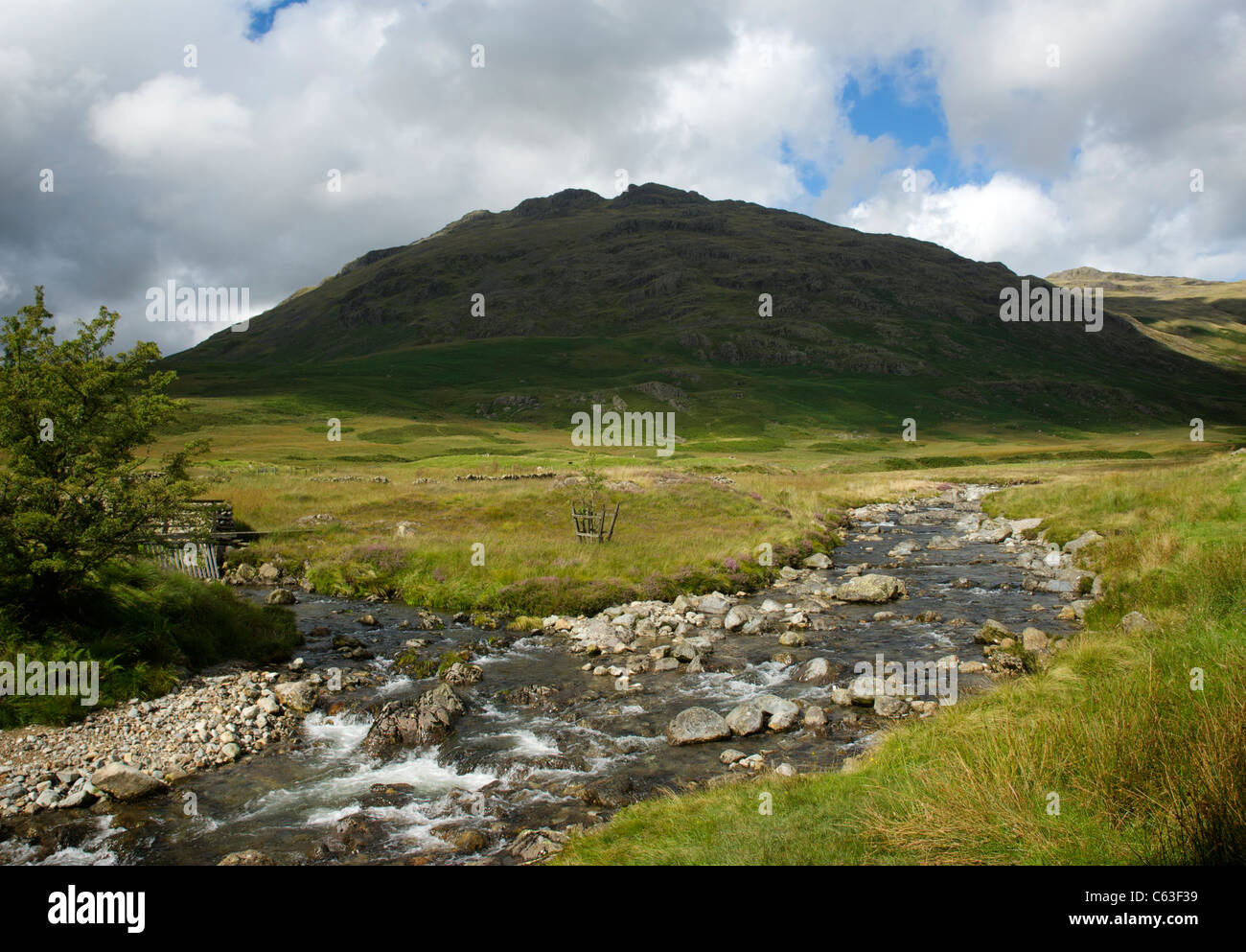 Der Fluss Offshore-- und Ulpha Fell - Cockley Beck, Nationalpark Lake District, Cumbria, England UK Stockfoto