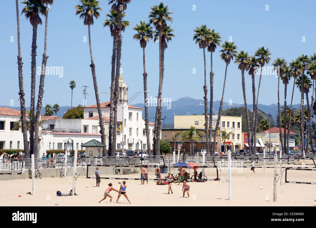 Aktivitäten am Strand von Santa Cruz in Santa Cruz, Kalifornien Stockfoto