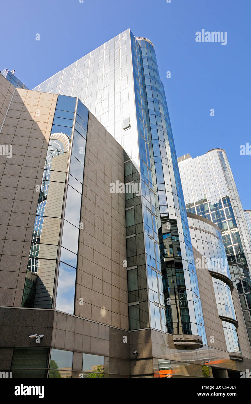 Brüssel / Bruxelles, Belgien. Gebäude des Europäischen Parlaments (1993) Stockfoto