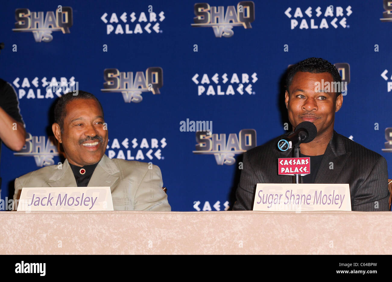 Sugar Shane Mosley, Jack Mosley in Anwesenheit für Pressekonferenz im Caesars Palace für ABC SHAQ VS., Caesars Palace Hotel Stockfoto