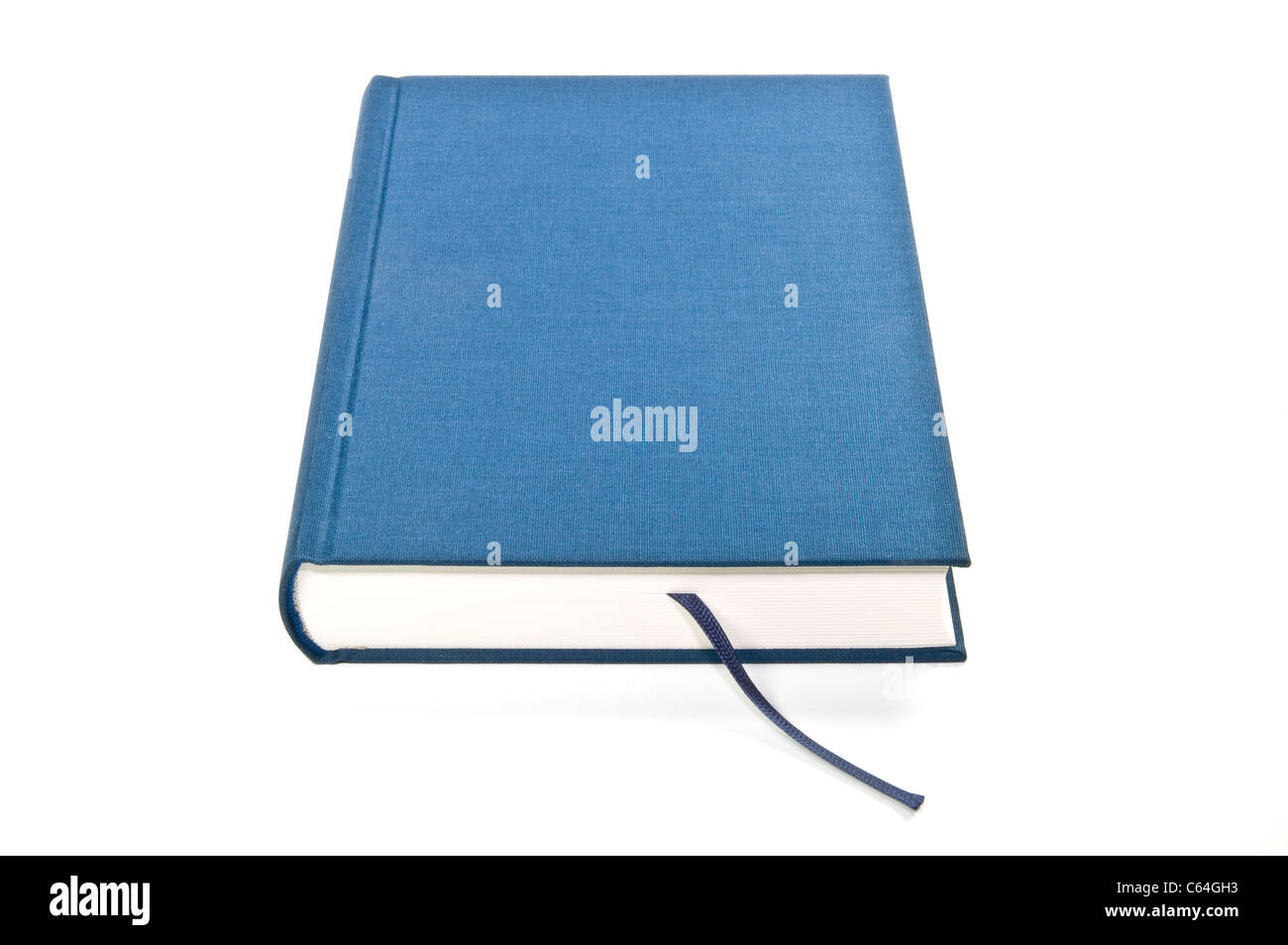 neue blaue Buch mit leeren Abdeckung isoliert auf weiss Stockfoto