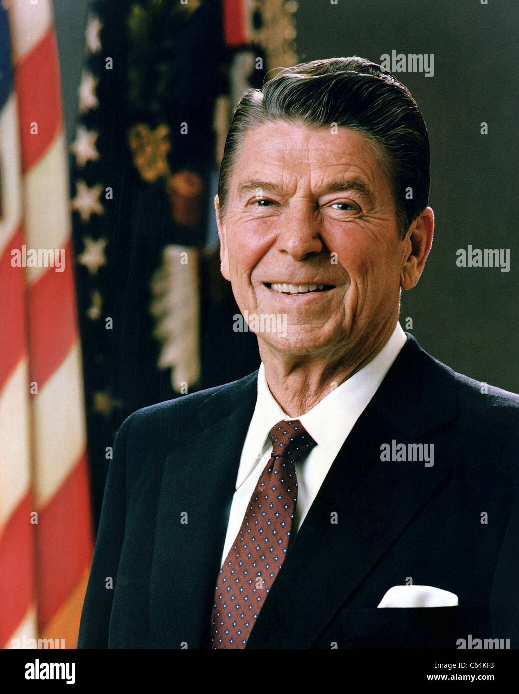 RONALD REAGAN als 40. Präsident der Vereinigten Staaten im Jahr 1981 Stockfoto