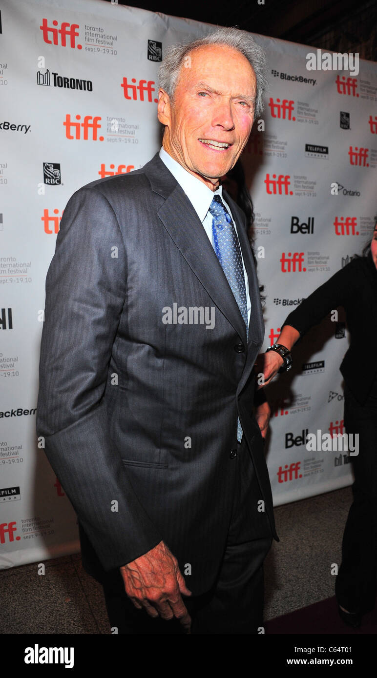 Clint Eastwood, Dina Eastwood im Ankunftsbereich im folgenden Premiere Screening am Toronto International Film Festival (TIFF), Elgin Stockfoto