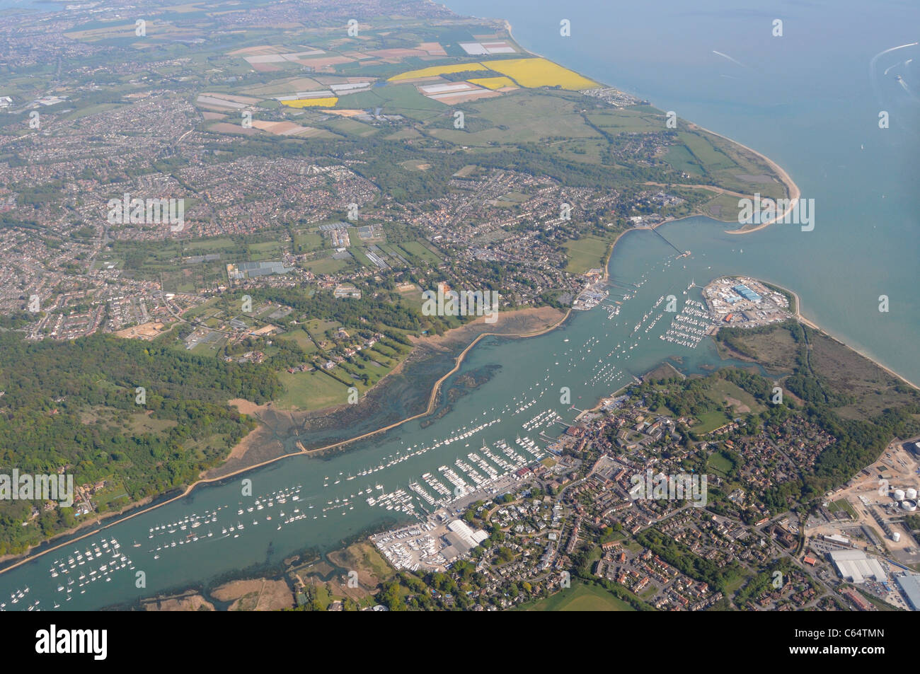 Luftaufnahme des Hamble Mündung, in der Nähe von Southampton Stockfoto