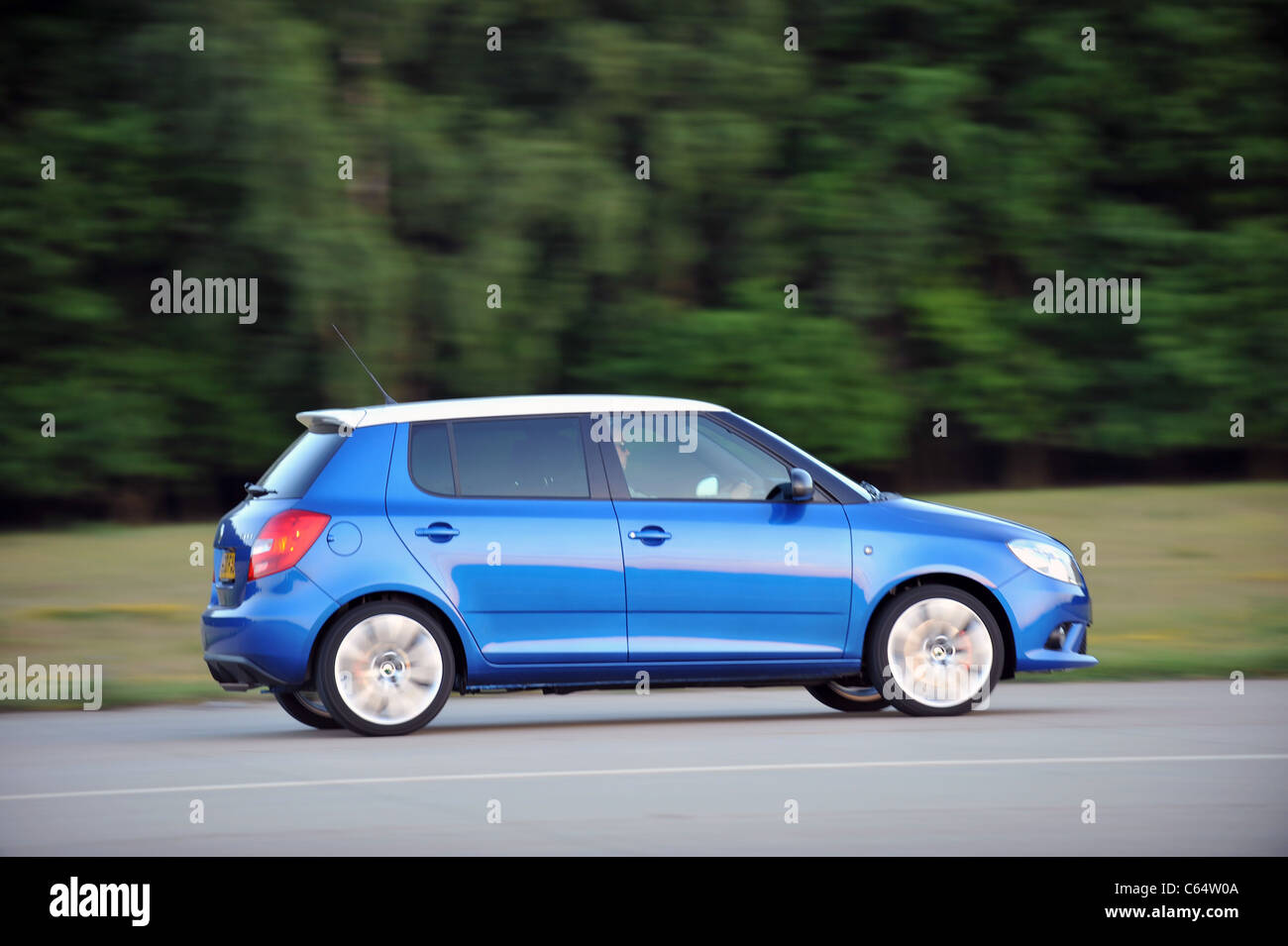 2010 aktuelle Skoda Fabia VRS Teil eines vollständigen Satzes von Statik, Bewegung und details Stockfoto