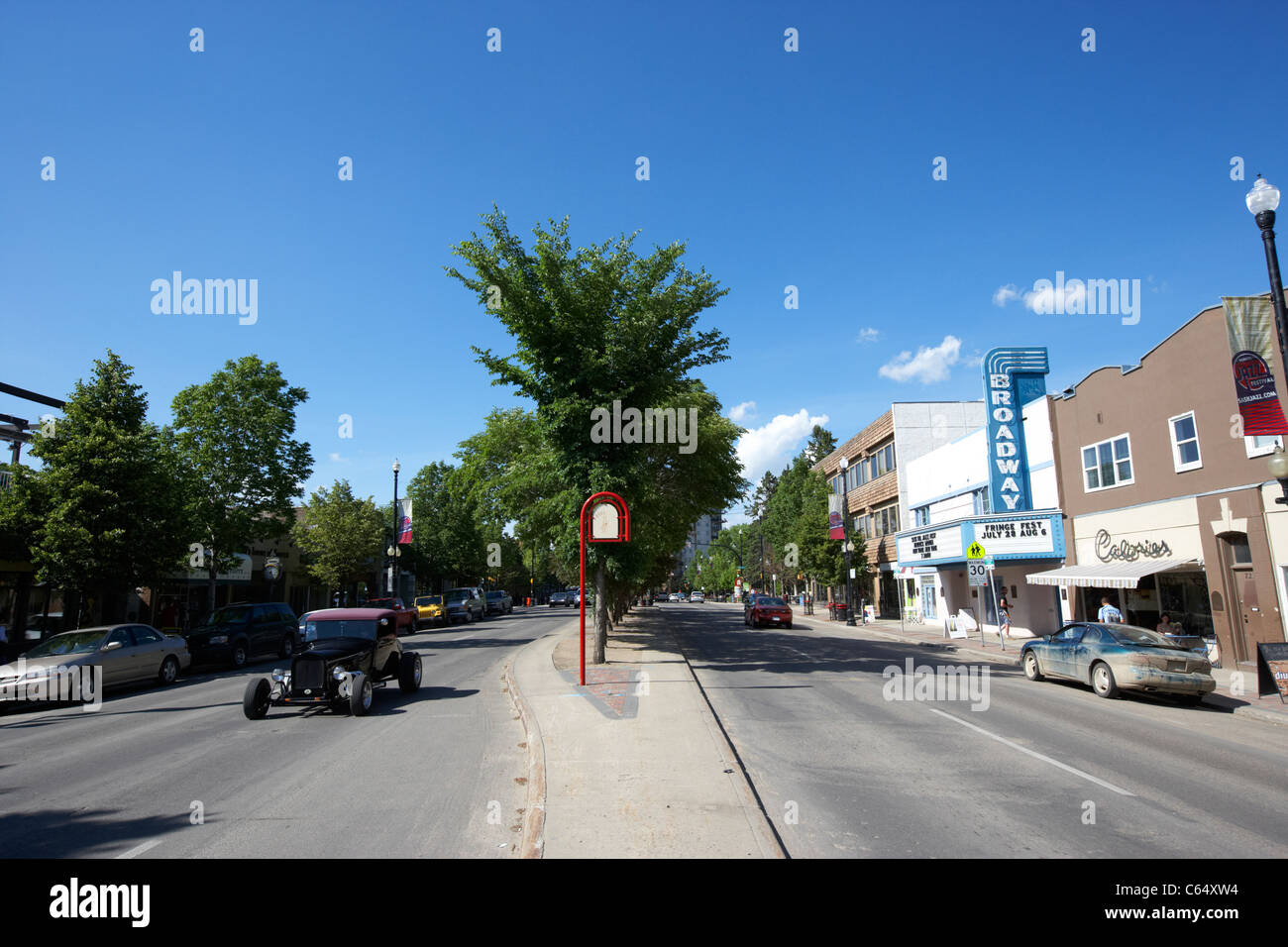 Broadway Avenue und Broadway Theater Saskatoon Saskatchewan Kanada Stockfoto