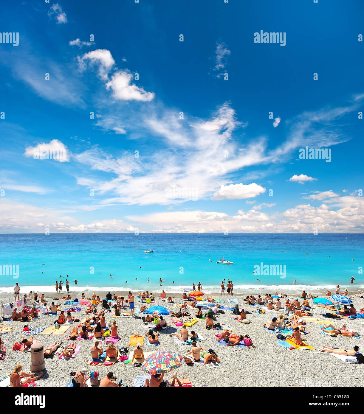 Blick auf Strandresort, Nizza, Frankreich. 08. AUGUST 2011 Stockfoto