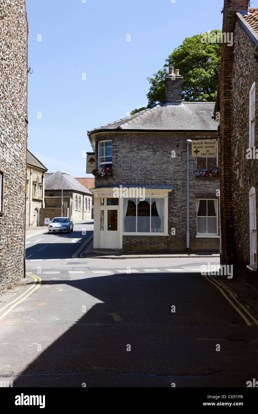 Straßenecke in Thetford Norfolk Stockfoto