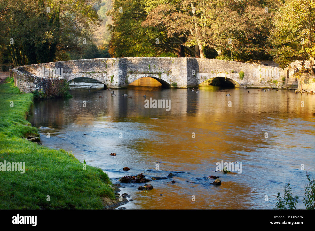 Schaf waschen Brücke, Ashford im Wasser, Derbyshire, England Stockfoto