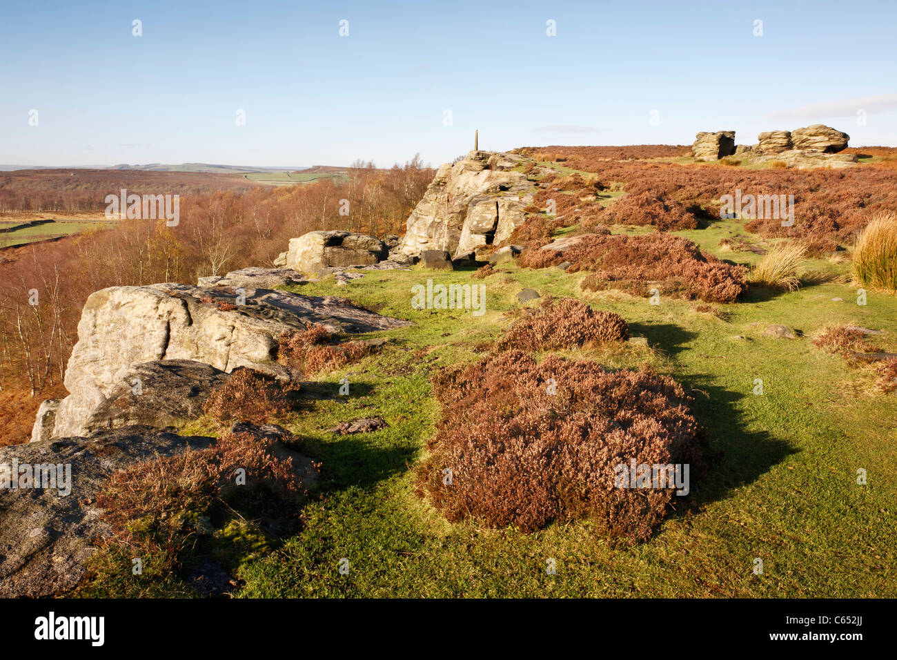 Birchenfarbig Kante, Derbyshire, England Stockfoto