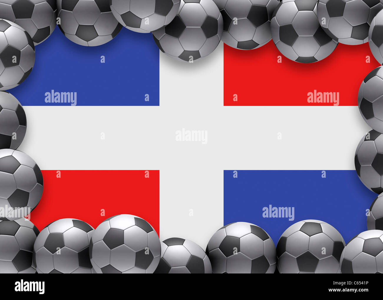 Flagge Dominikanische Republik Fußball Fußball Stockfoto