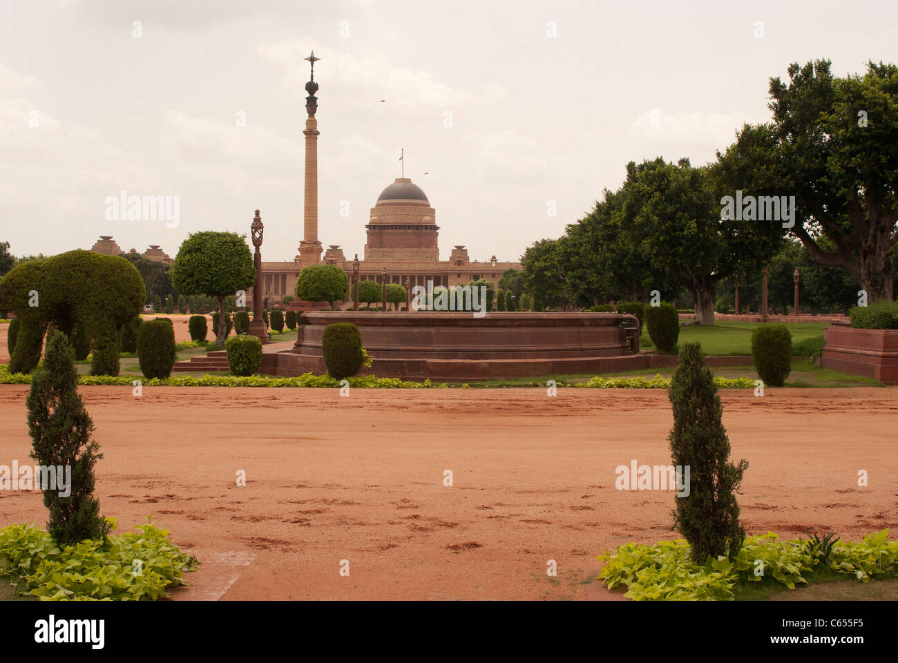 Parlament-Haus (Sansad Bhavan), Krönung Park, New Delhi, Indien., Coronation Park, New Delhi, Indien. Stockfoto