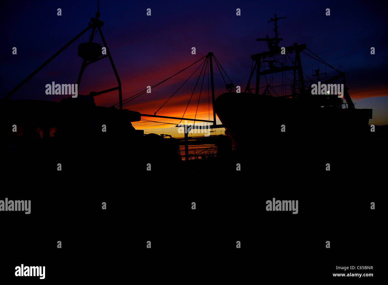 Wexford Town atemberaubenden Sonnenuntergang, silhouette Stockfoto
