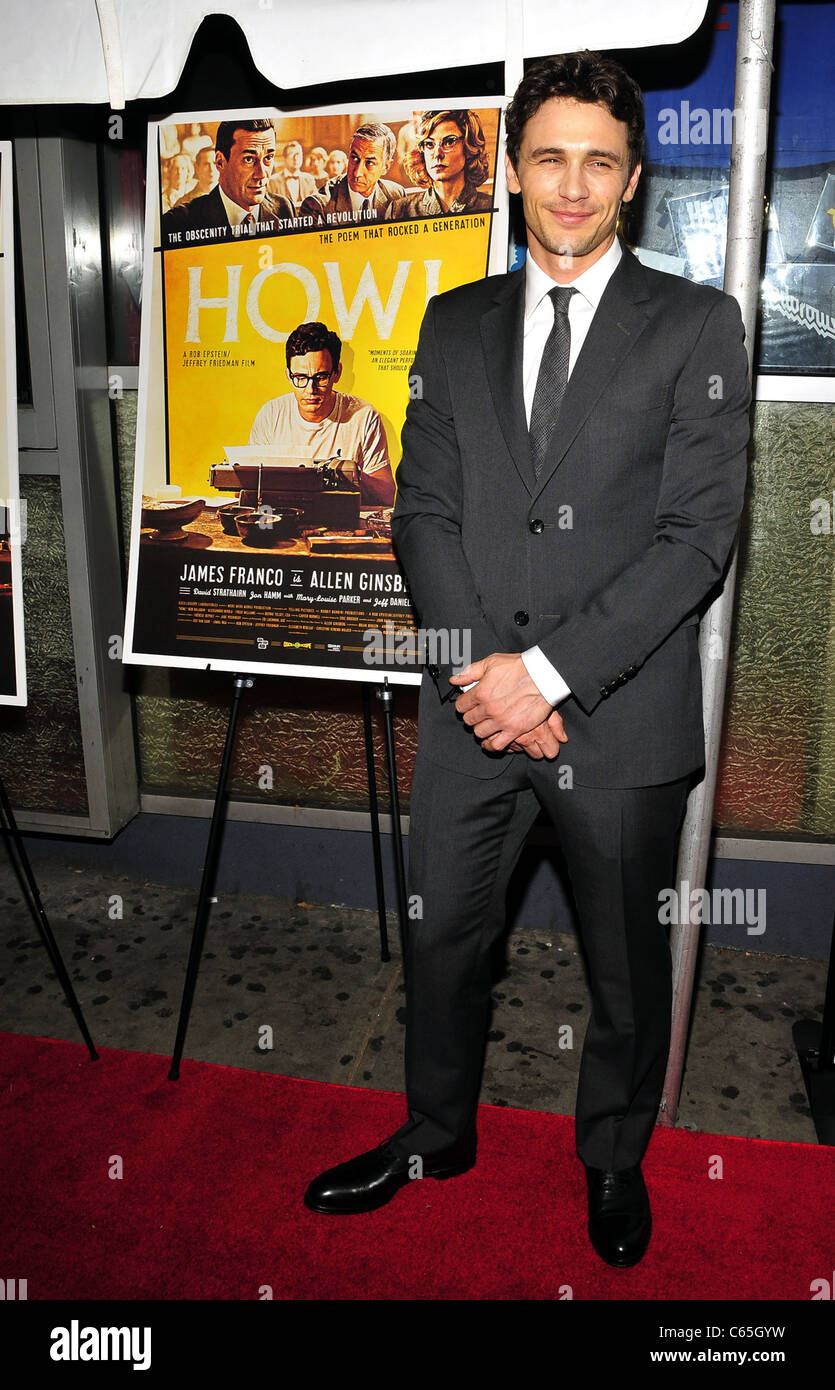 James Franco im Ankunftsbereich für HOWL Premiere Screening, IFC Center, New York, NY 22. September 2010. Foto von: William D. Bird/Everett Collection Stockfoto