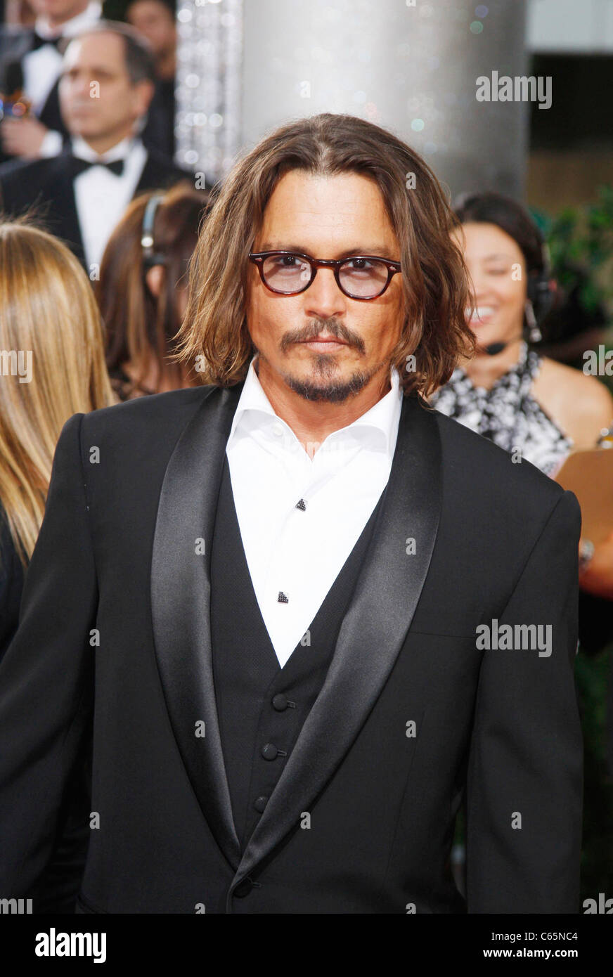 Johnny Depp im Ankunftsbereich für The Hollywood Foreign Press Association 68. Annual Golden Globes Awards - Ankünfte, Beverly Hilton Stockfoto