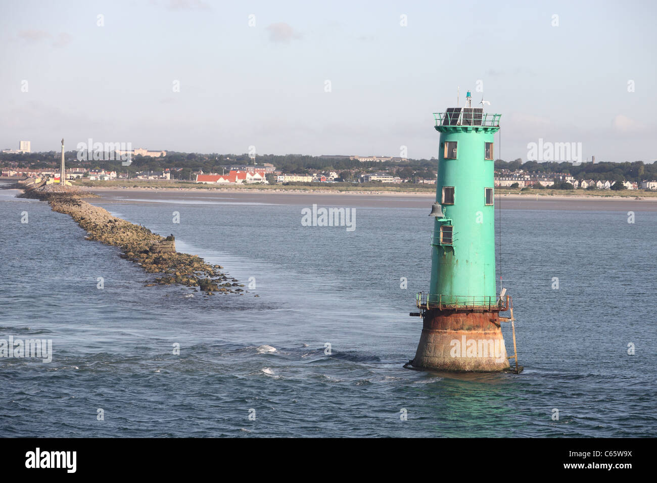 Leuchtturm am Eingang zum Hafen Dublin Irland Stockfoto