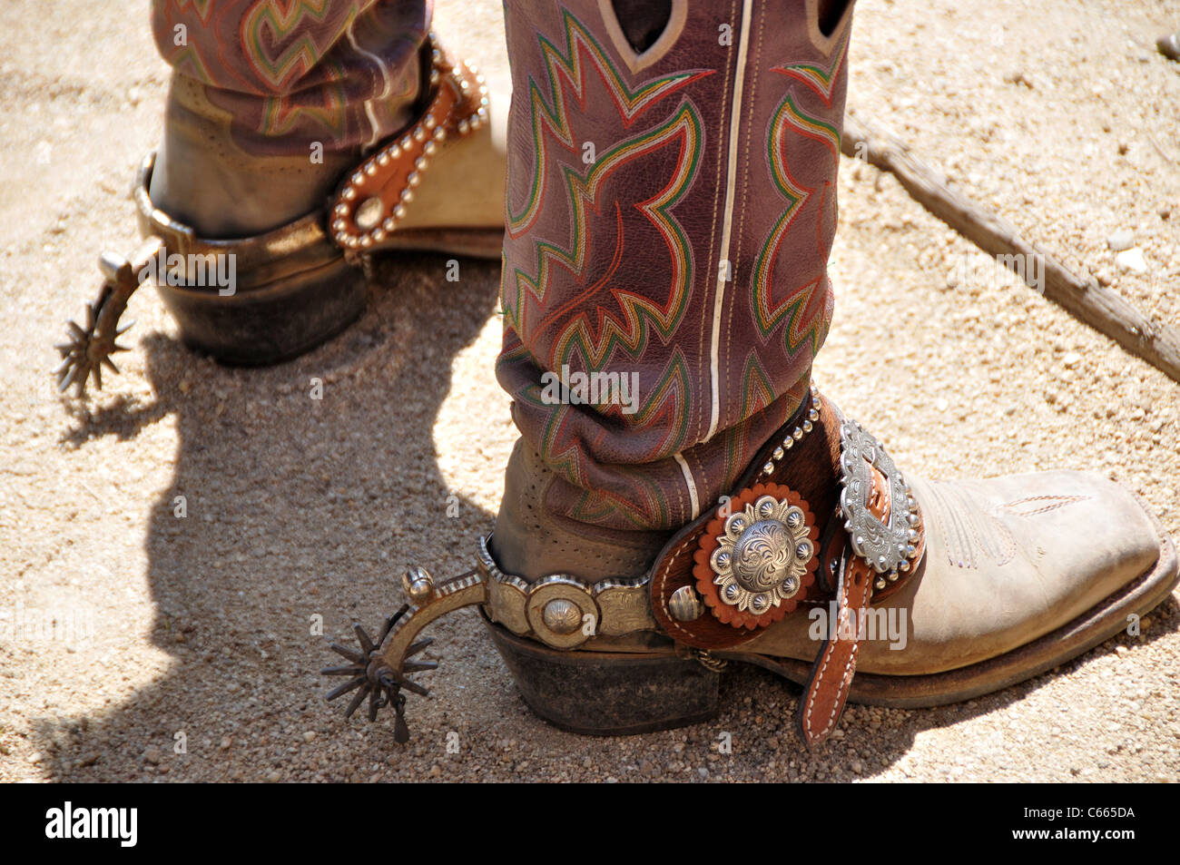 Cowboy-Stiefel mit Sporen Stockfotografie - Alamy