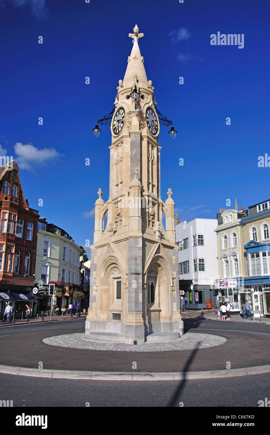 Mallock Uhrturm, Victoria Parade, Torquay, Devon, England, Vereinigtes Königreich Stockfoto